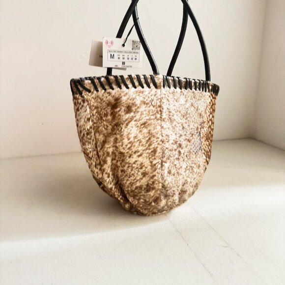 Zara Leather Cowskin Textured Mini Tote - Picture 2 of 9